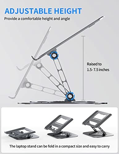 Adjustable laptop stand with height and angle options