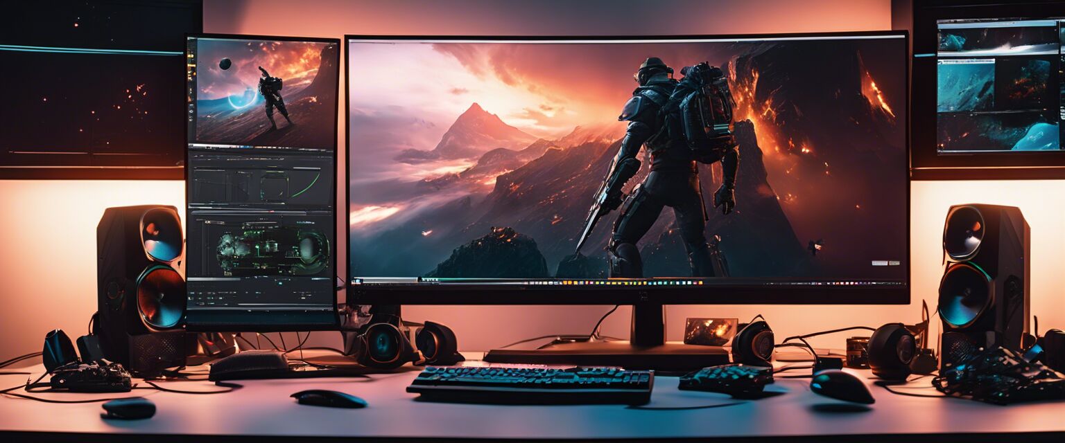 Gaming desktop setup