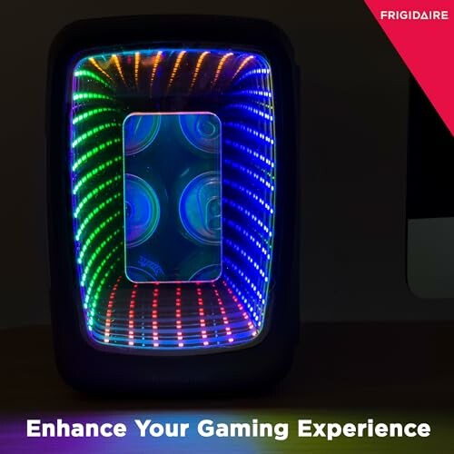 Colorful LED light display with 'Enhance Your Gaming Experience' text.