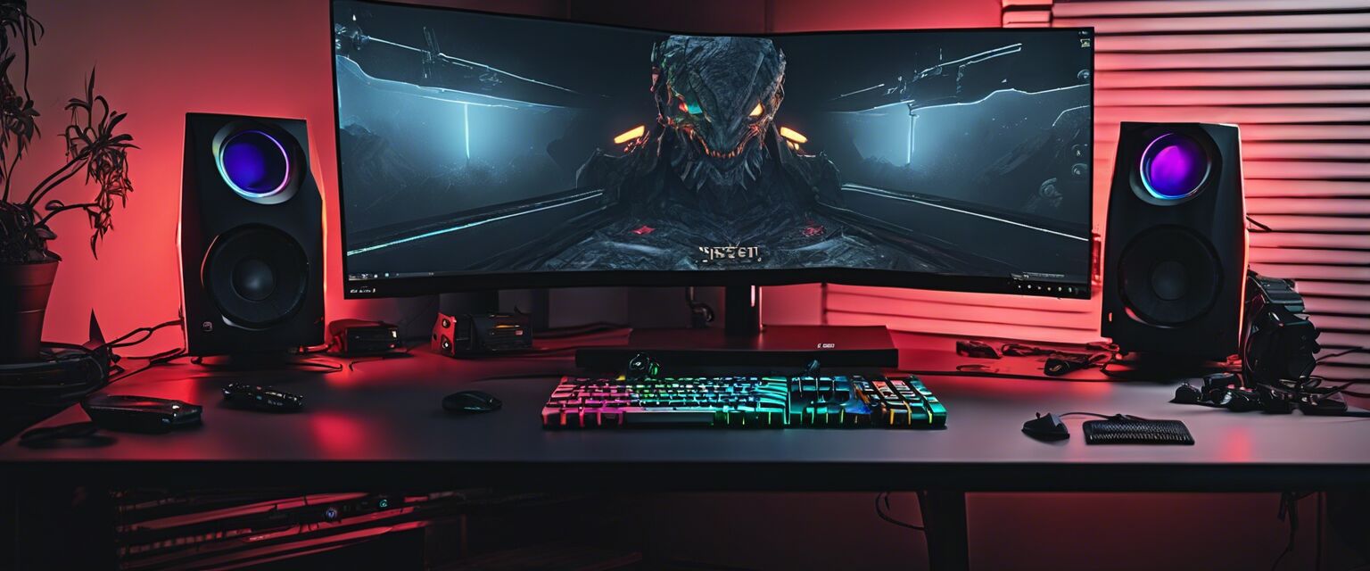 Gaming PC setup with RGB