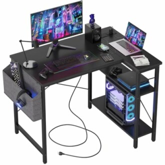 Small Computer Desk with Power Outlets